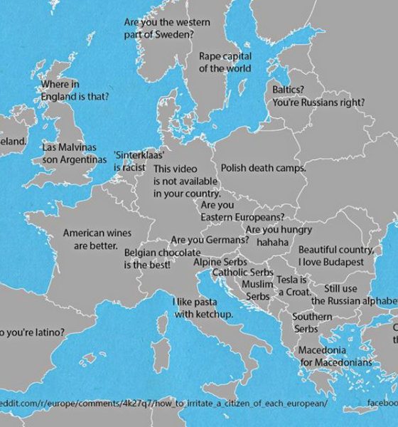Mapa mostra frases que mais irritam os europeus
