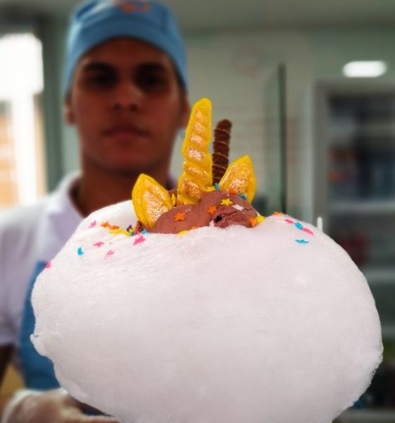 Gelateria, em Fortaleza, serve sorvete com “nuvem” que é um sonho!