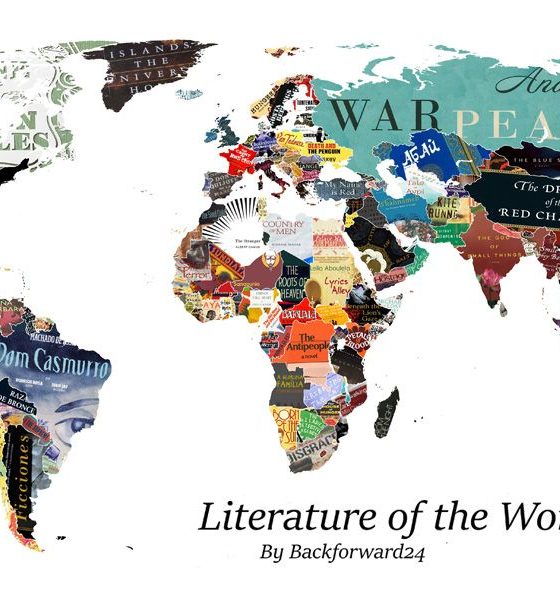 Viagens e livros: mapa-mundi é refeito por meio de capas